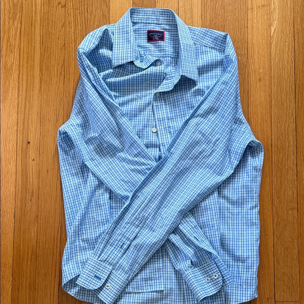 UNTUCKit Blue Checkered Casual Shirt